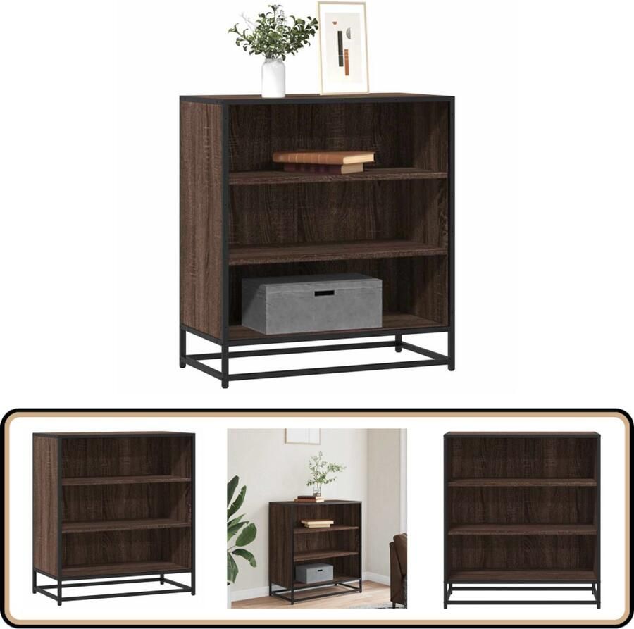 VidaXL Dressoir 68x35x76 cm Bruin Eikenkleur Dressoir Woonkamermeubilair Houten Dressoir Industrieel Dressoir Opbergkast