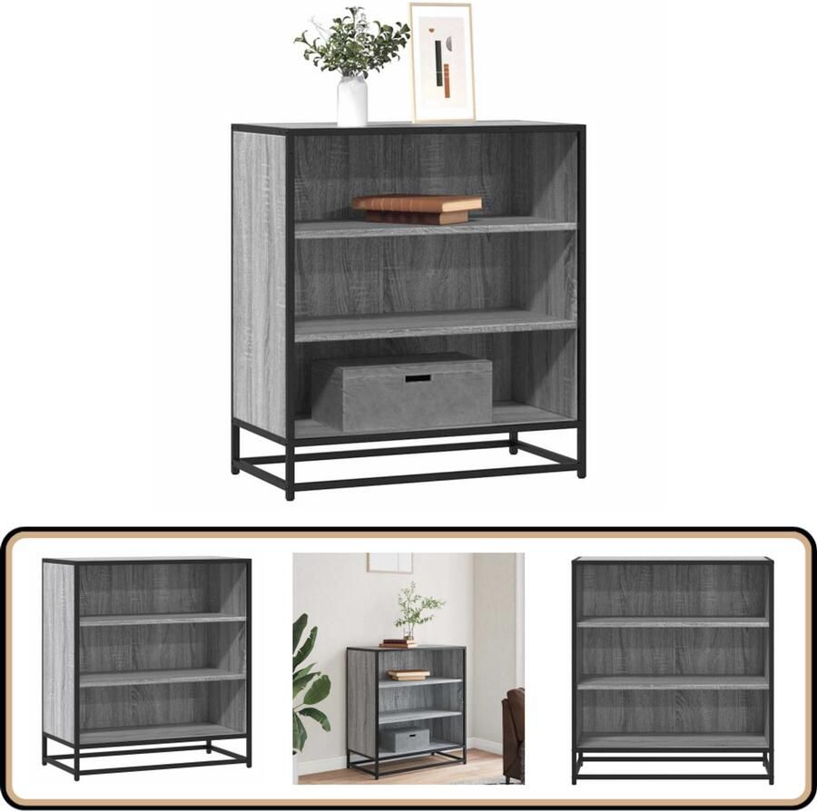 VidaXL Dressoir Grijs Sonoma Eiken 68x35x76 cm Dressoir Opbergkast Salontafel Industrieel Design Modern Meubilair