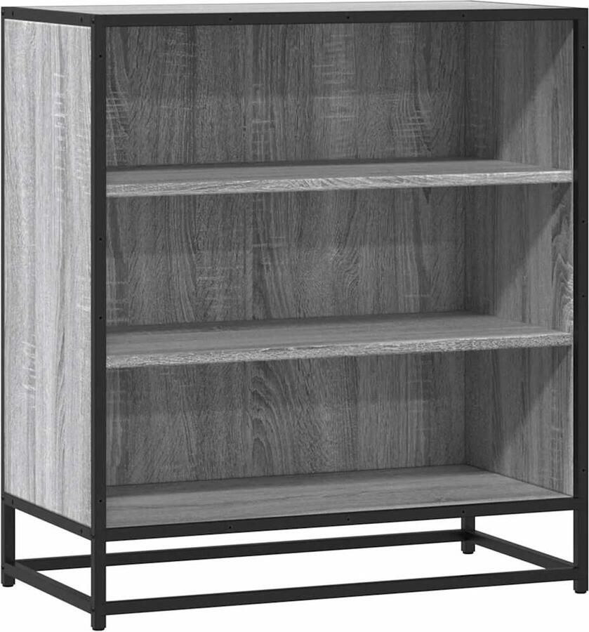 VidaXL Dressoir 68x35x76 cm bewerkt hout en metaal grijs sonoma
