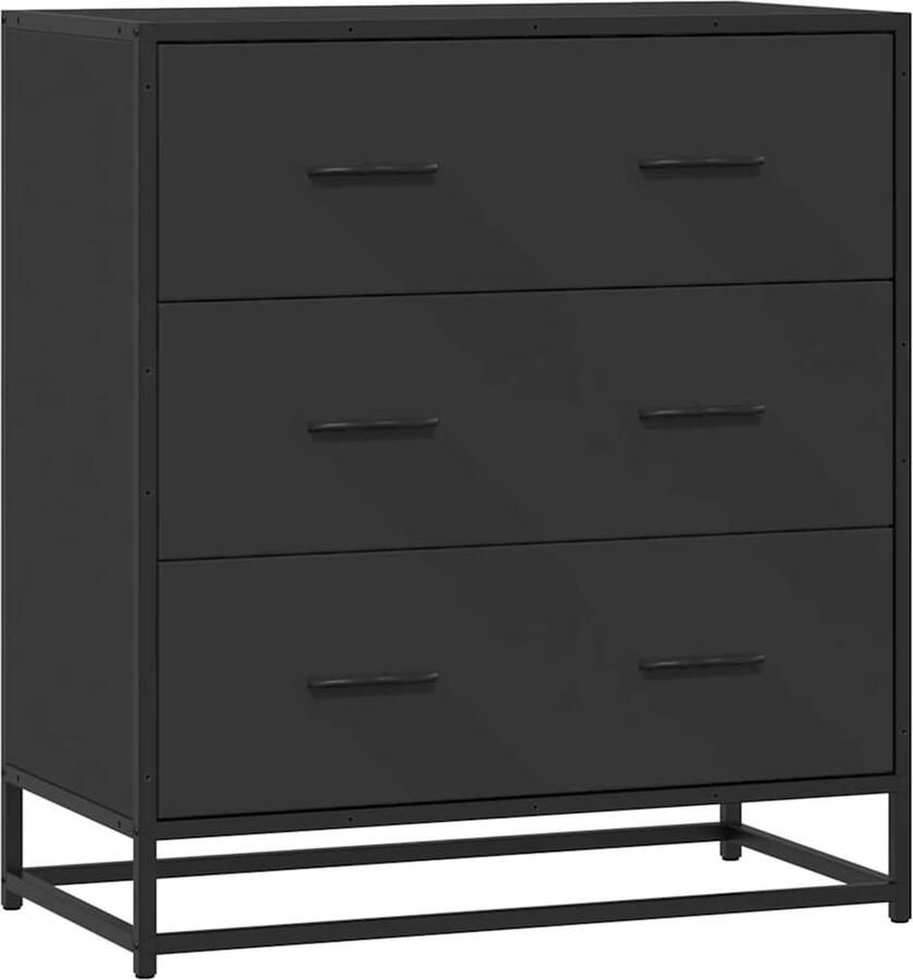 VidaXL Dressoir 68x35x76 cm bewerkt hout en metaal zwart