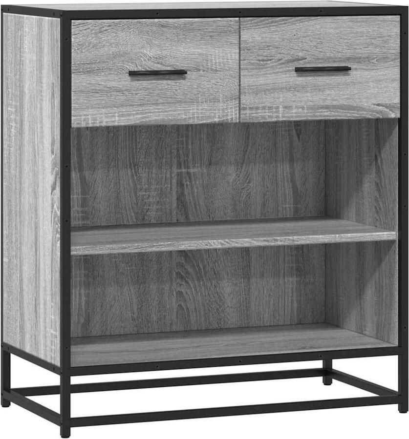 VidaXL Dressoir 68x35x76 cm bewerkt hout grijs sonoma eikenkleurig