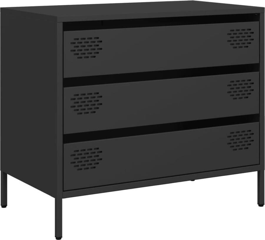 VidaXL Dressoir 68x39x58 5 cm koudgewalst staal zwart