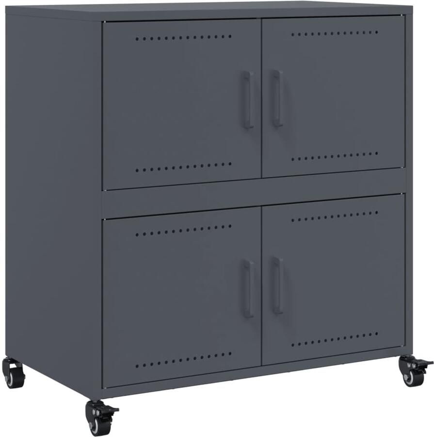 VidaXL Dressoir 68x39x72 cm staal antracietkleurig