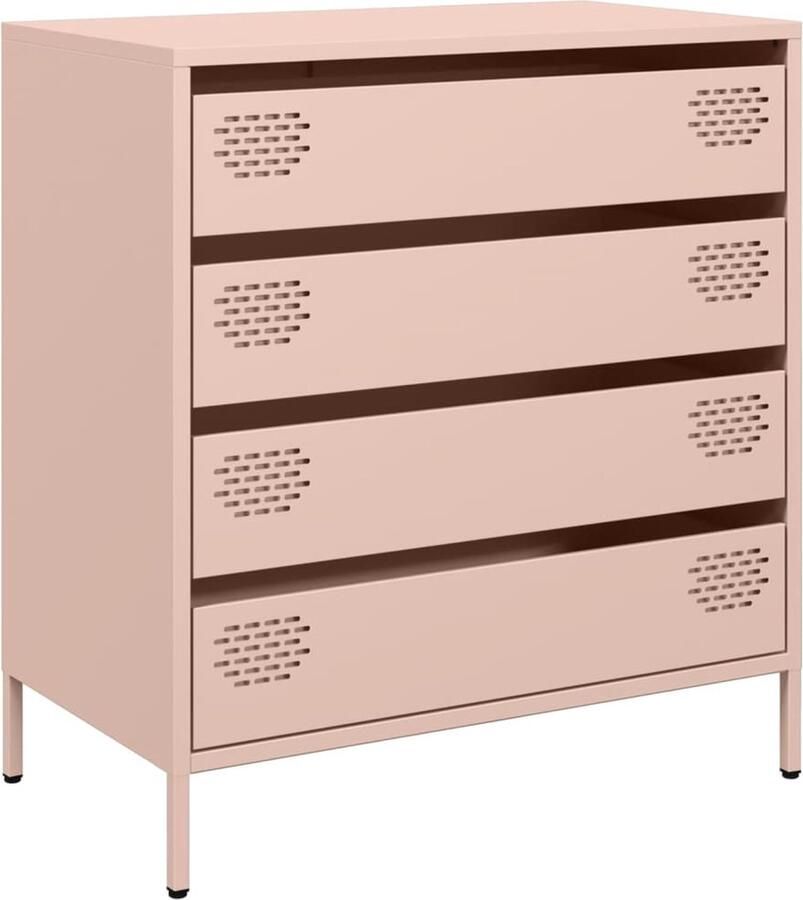 VidaXL Dressoir 68x39x73 5 cm koudgewalst staal roze