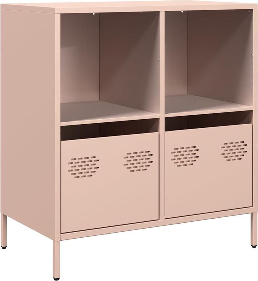 VidaXL Dressoir 68x39x73 5 cm koudgewalst staal roze