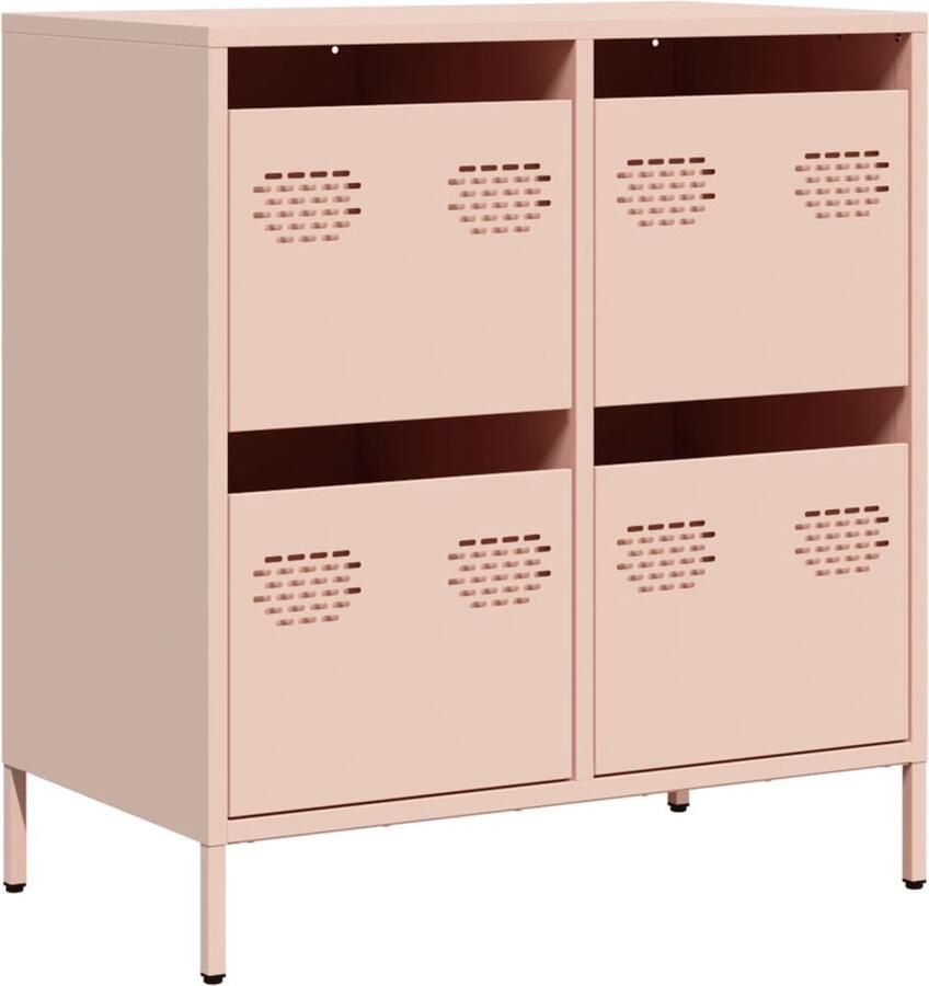 VidaXL Dressoir 68x39x73 5 cm koudgewalst staal roze