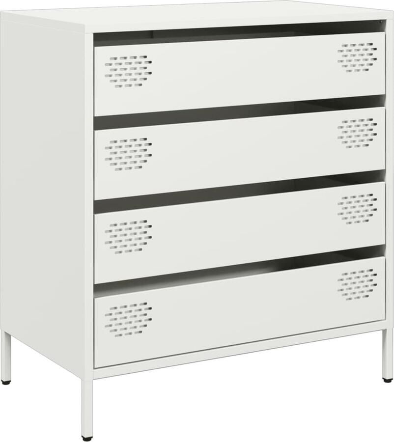 VidaXL Dressoir 68x39x73 5 cm koudgewalst staal wit