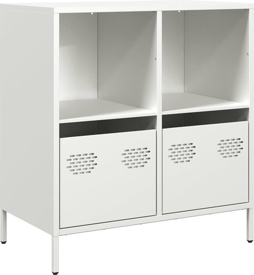 VidaXL Dressoir 68x39x73 5 cm koudgewalst staal wit