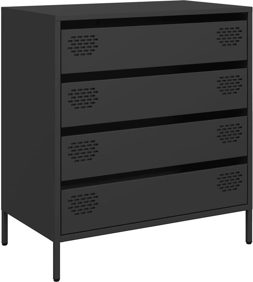 VidaXL Dressoir 68x39x73 5 cm koudgewalst staal zwart