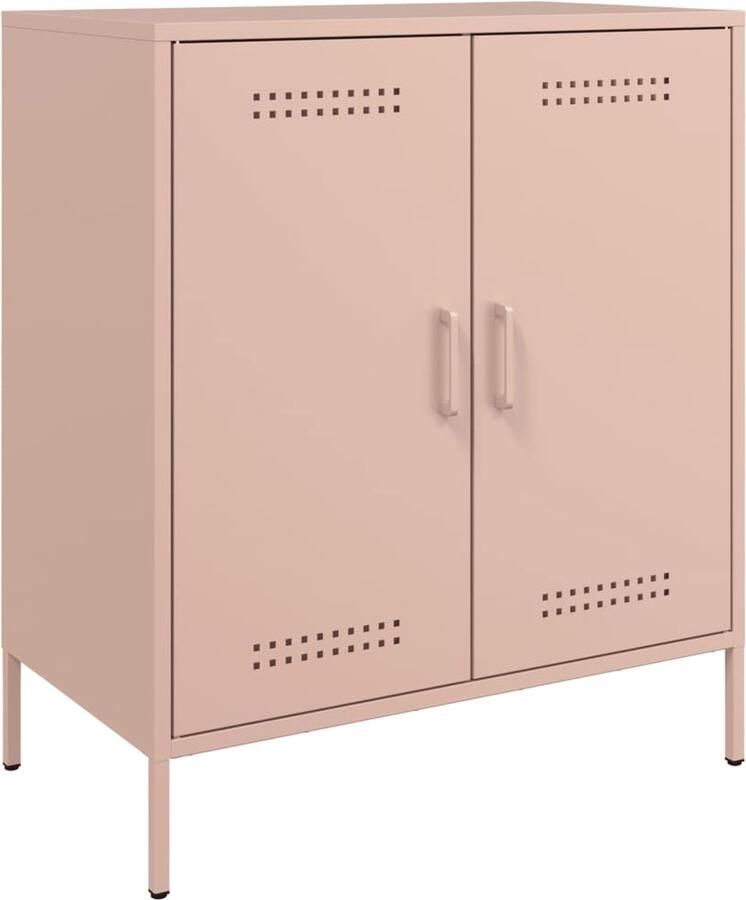 VidaXL Dressoir 68x39x79 cm staal roze