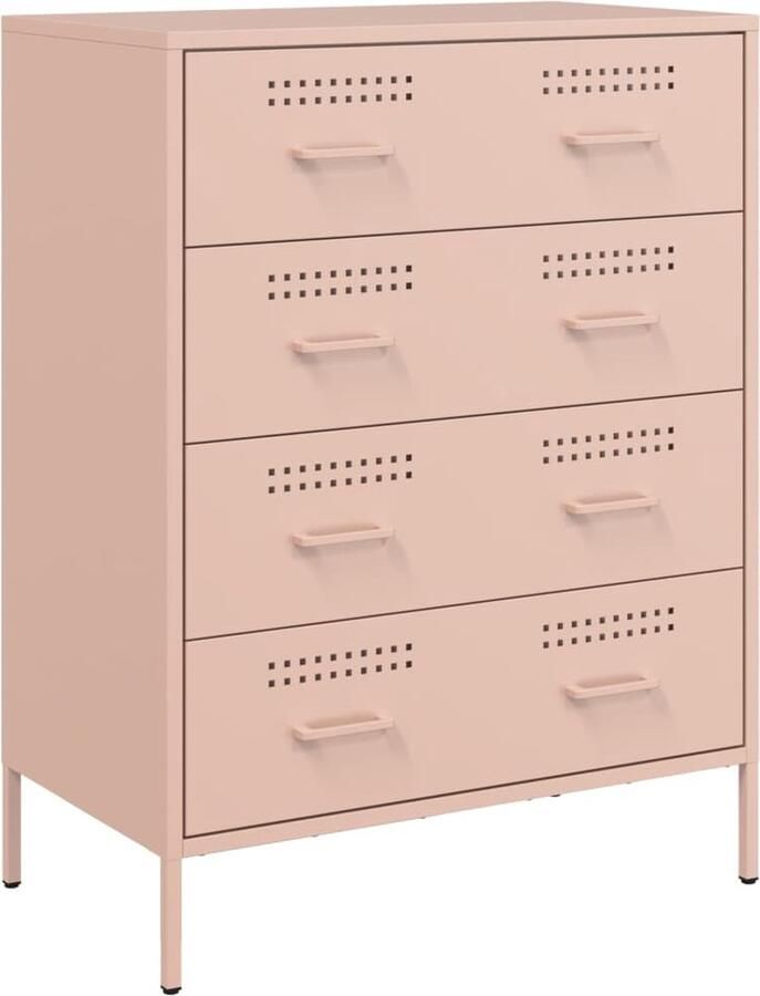 VidaXL Dressoir 68x39x89 cm staal roze