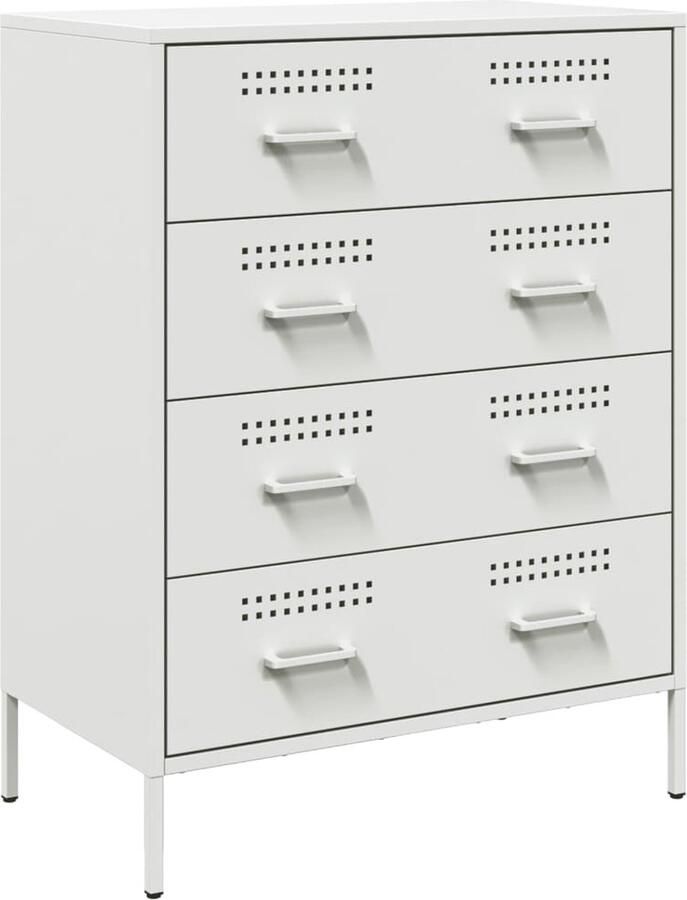 VidaXL Dressoir 68x39x89 cm staal wit