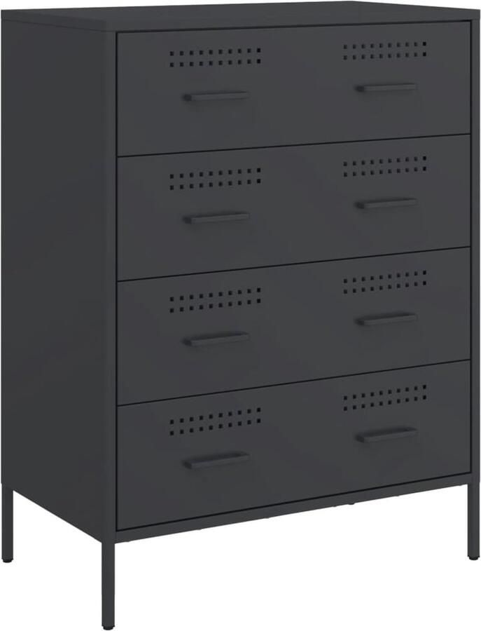 VidaXL Dressoir 68x39x89 cm staal zwart