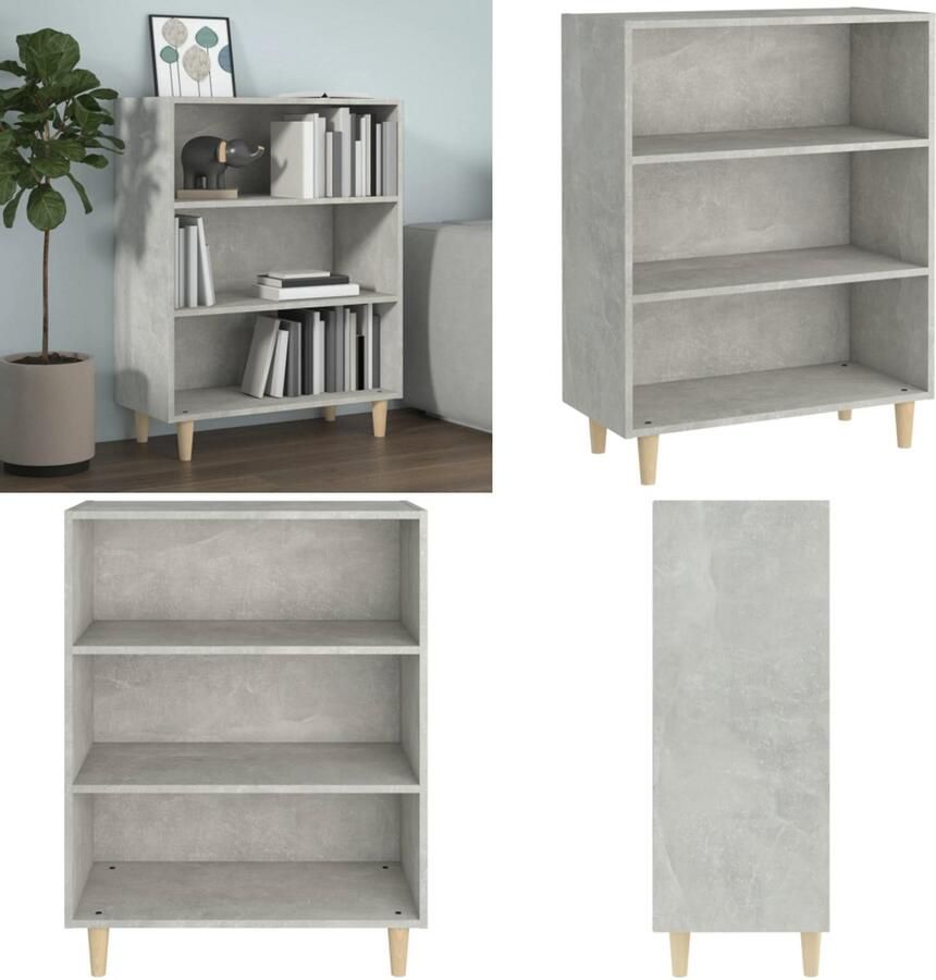 VidaXL Dressoir 69 5x32 5x90 cm bewerkt hout betongrijs Dressoir Dressoirs Kast Wandkast