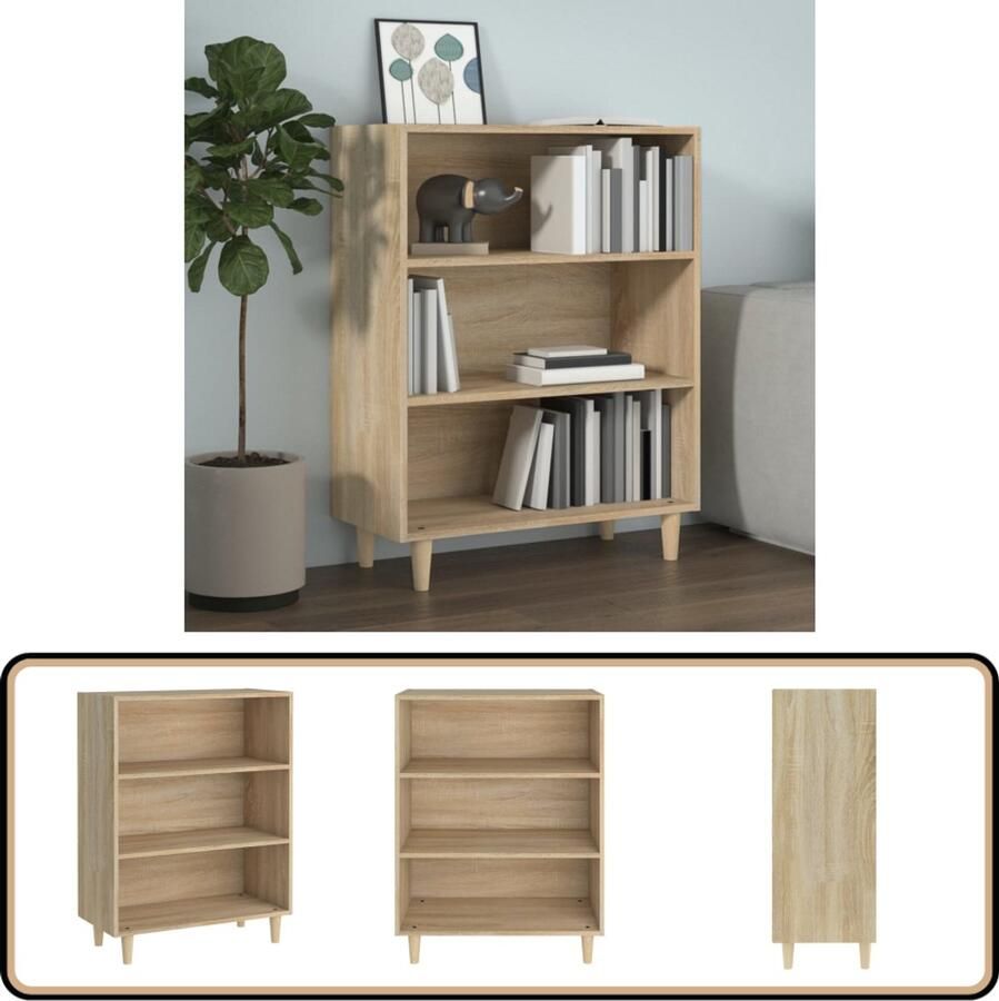 VidaXL Dressoir 69 5x32 5x90 cm Sonoma eiken Dressoir Bijzettafel Houten Dressoir Salontafel Vintage Dressoir