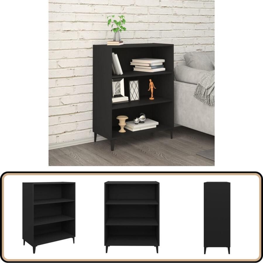 VidaXL Dressoir Zwart 69 5x32 5x90 cm Hout Dressoir Bijzettafel Houten Dressoir Zwarte Dressoir Opslagmeubilair