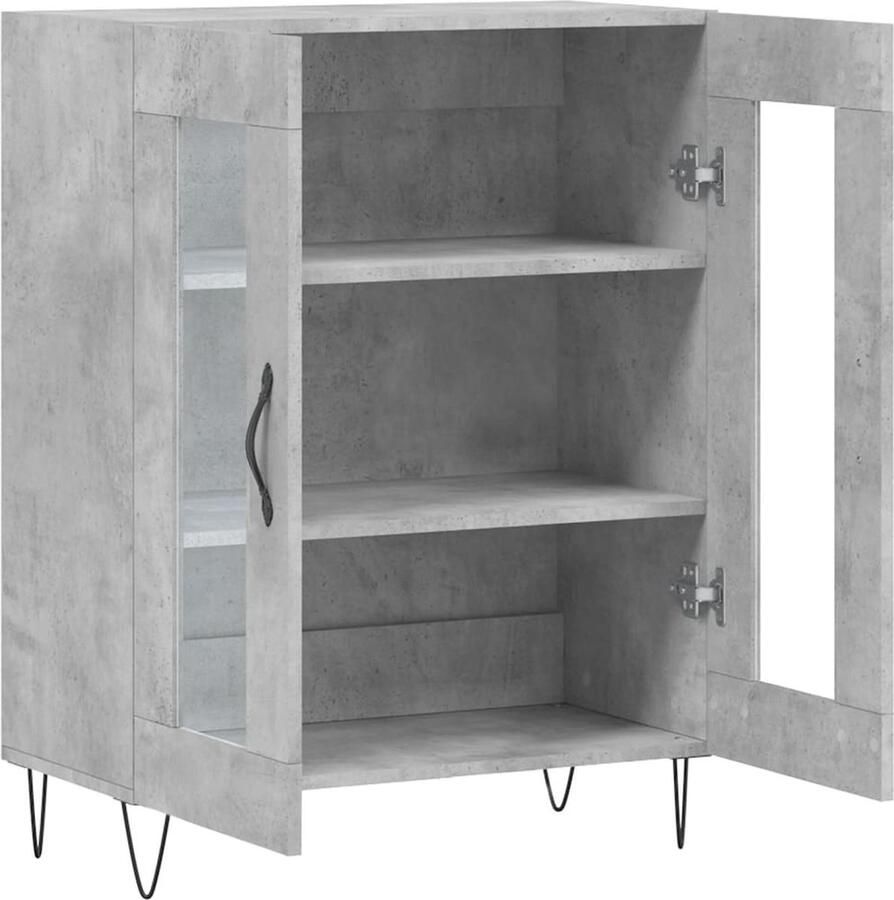 VidaXL Dressoir 69 5x34x90 cm Betongrijs Bewerkt Hout Dressoir Meubels Houten Dressoir Vintage Dressoir Modern Dressoir