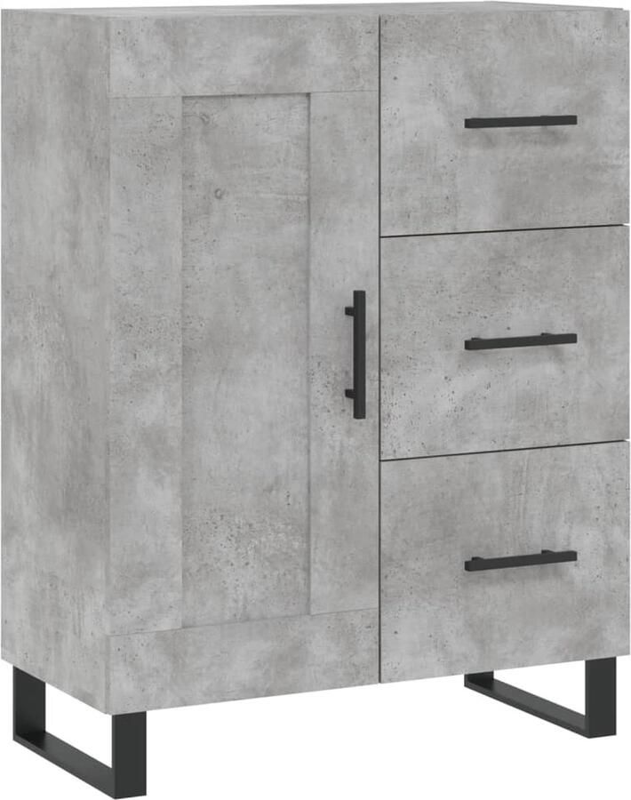 VidaXL -Dressoir-69 5x34x90-cm-bewerkt-hout-betongrijs - Foto 4