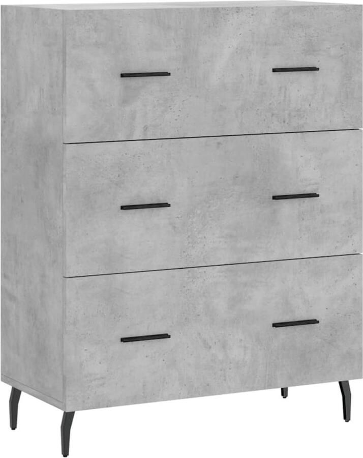 VidaXL Dressoir 69 5x34x90 cm Hout Betongrijs Dressoir Buffetkast Kast Houten Dressoir Grijze Dressoir - Foto 17