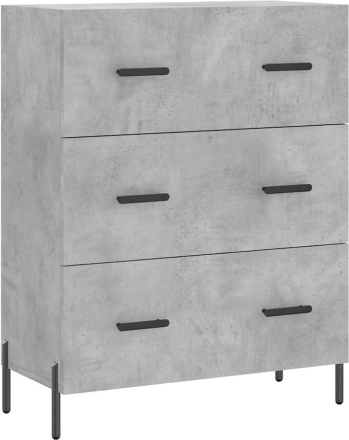 VidaXL Dressoir 69 5x34x90 cm Bewerkt hout Betongrijs Dressoir Kast Buffetkast Houten Dressoir Grijze Dressoir - Foto 2