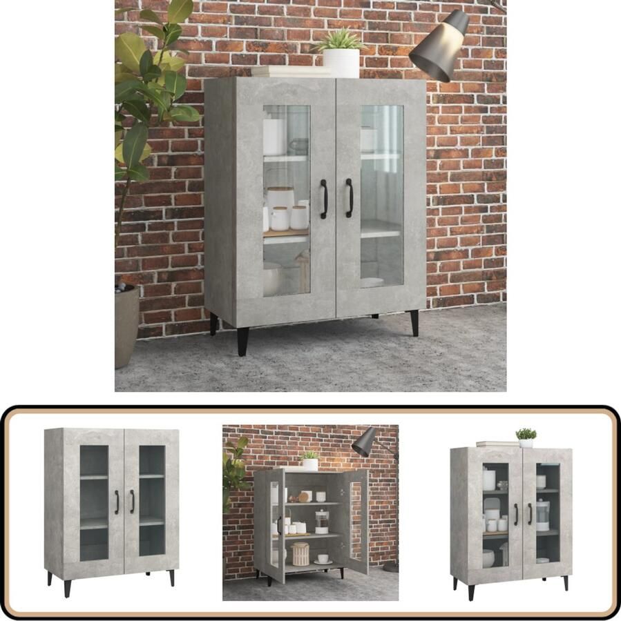 VidaXL Dressoir 69 5x34x90 cm Betongrijs Dressoir Vintage Dressoir Houten Dressoir Grijze Dressoir Salontafel