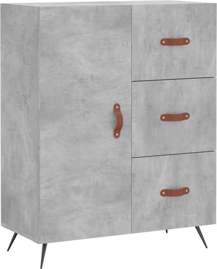 VidaXL Dressoir 69 5x34x90 cm Betongrijs Dressoir Opbergkast Houten Dressoir Grijze Dressoir Vintage Dressoir