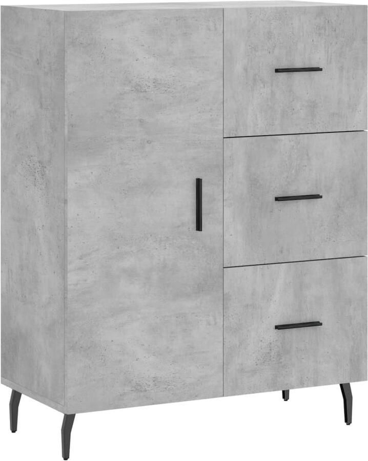 VidaXL Dressoir 69 5x34x90 cm Betongrijs Dressoir Meubels Salontafel Tv Tafel Houten Dressoir - Foto 4