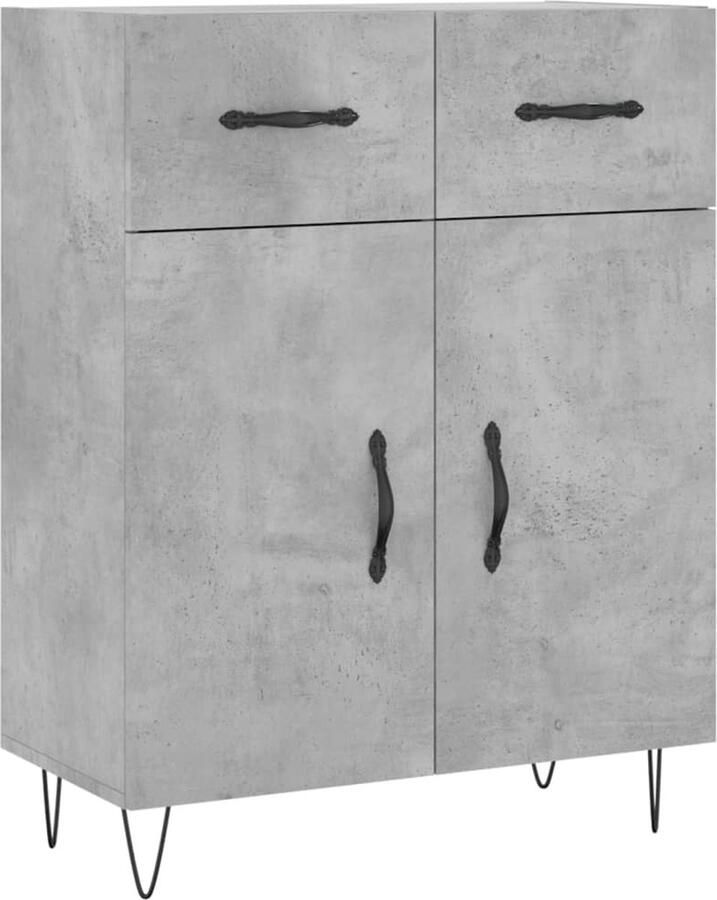 VidaXL Dressoir 69 5x34x90 cm Betongrijs Dressoir Meubels Salontafel Tv Tafel Houten Dressoir - Foto 5