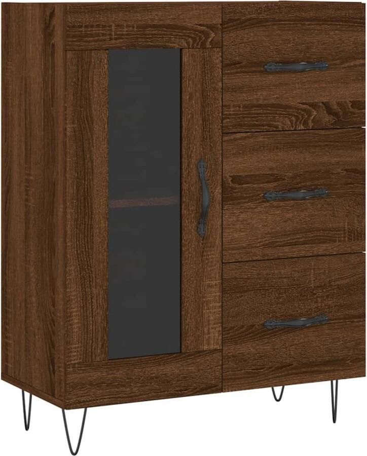 VidaXL Dressoir Bruineiken 69 5x34x90cm Dressoir Vintage Dressoir Houten Dressoir Bruine Eiken Dressoir Met Lade - Foto 2