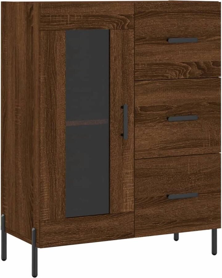 VidaXL Dressoir Bruin Eiken 69 5x34x90 cm Dressoir Bruine Eiken Houten Dressoir Vintage Dressoir Opbergmeubels
