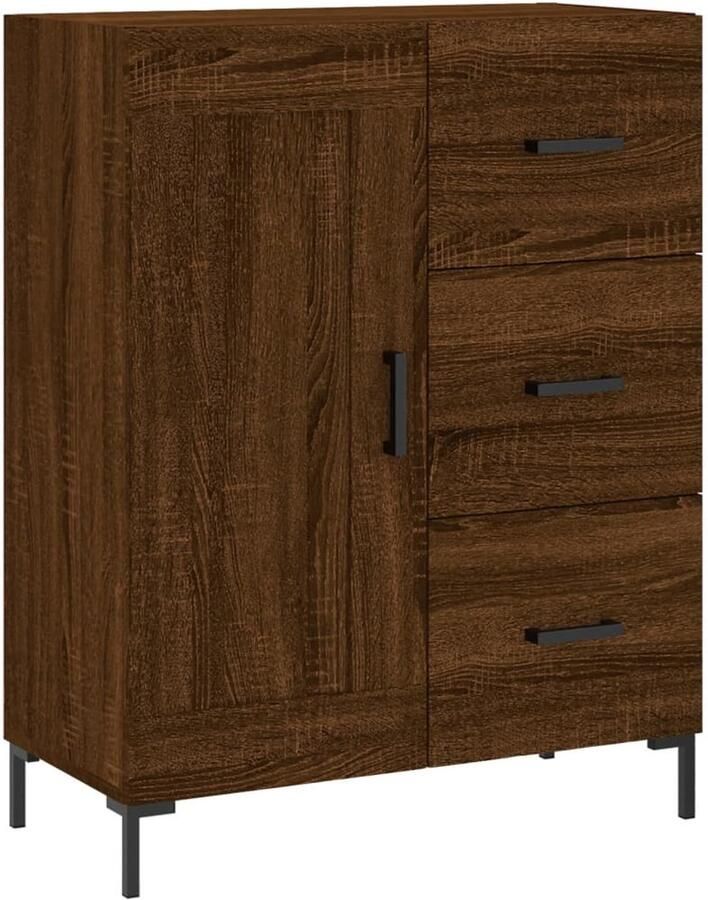 VidaXL Dressoir 69 5x34x90 cm Bruin Eiken Hout Dressoir Houten Dressoir Vintage Dressoir Landelijk Dressoir Bruine Dressoir