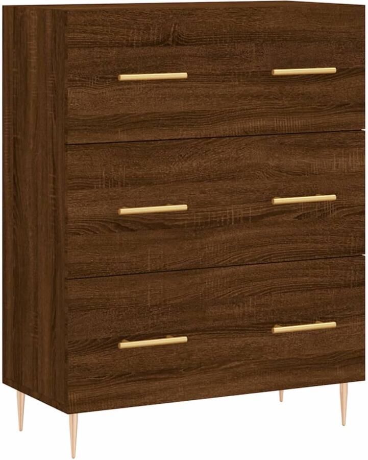 VidaXL Dressoir Bruin Eiken 69 5x34x90 cm Dressoir Buffetkast Houten Kast Vintage Meubel Landelijke Stijl