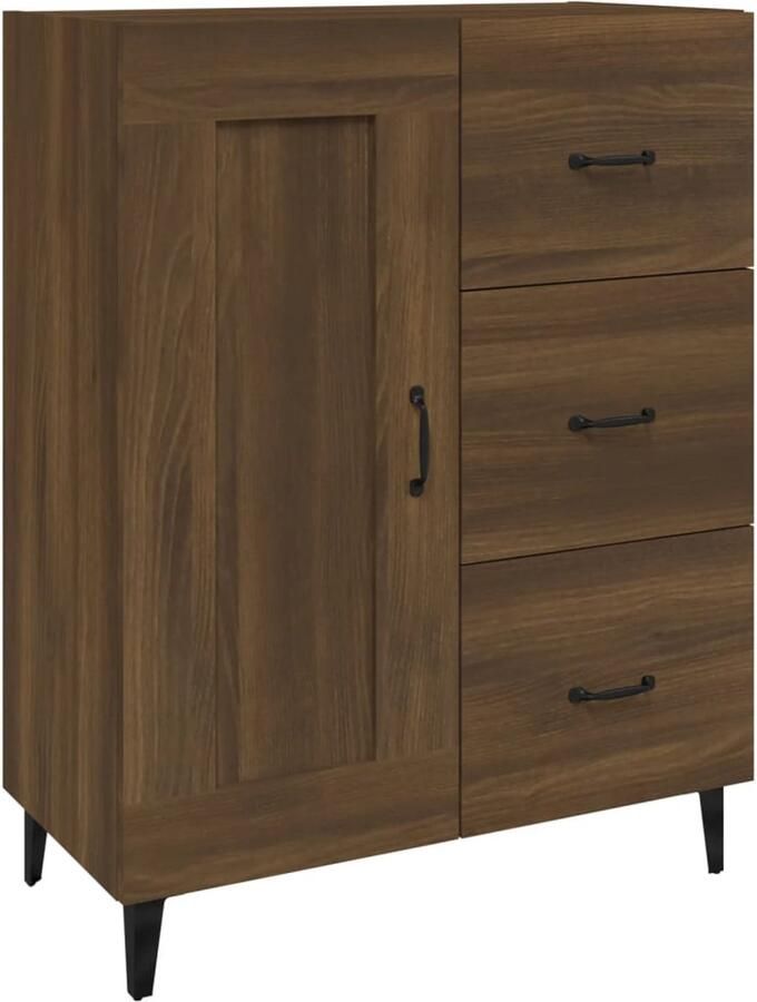 VidaXL Dressoir 69 5x34x90 cm Bruin Eikenkleur Dressoir Bijzetkast Houten Dressoir Bruine Eiken Kleur Vintage Dressoir