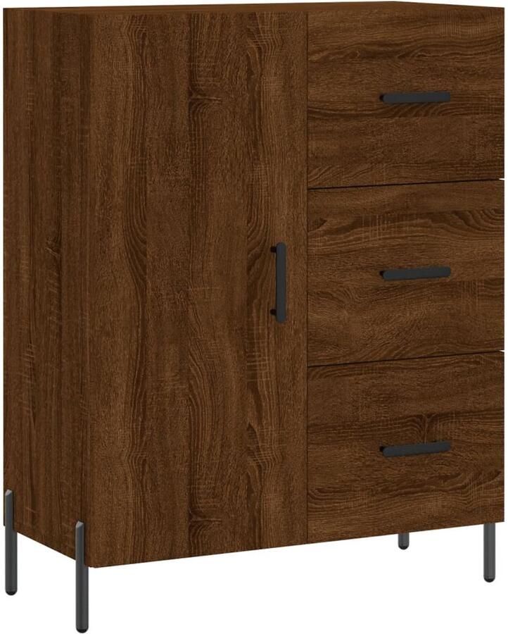 VidaXL Dressoir Bruin Eikenkleur 69 5x34x90 cm Dressoir Houten Dressoir Vintage Dressoir Landelijke Dressoir Bruine Dressoir