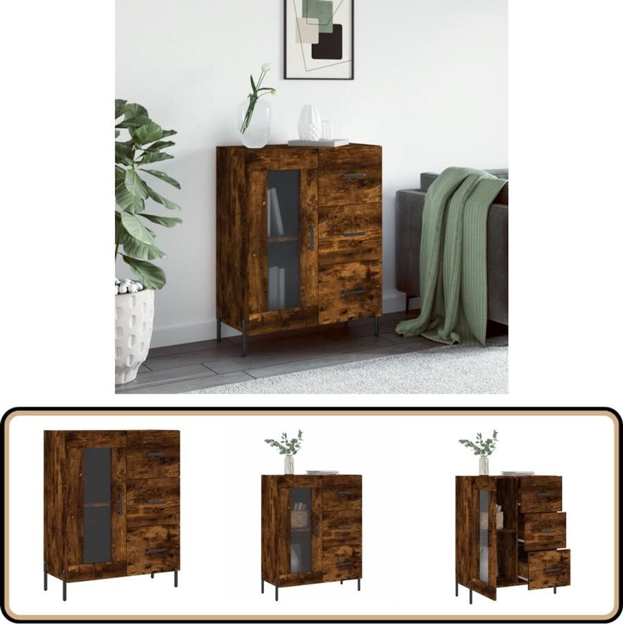 VidaXL Dressoir 69 5x34x90 cm Gerookt Eiken Dressoir Vintage Dresser Houten Dressoir Landelijk Dressoir Salontafel