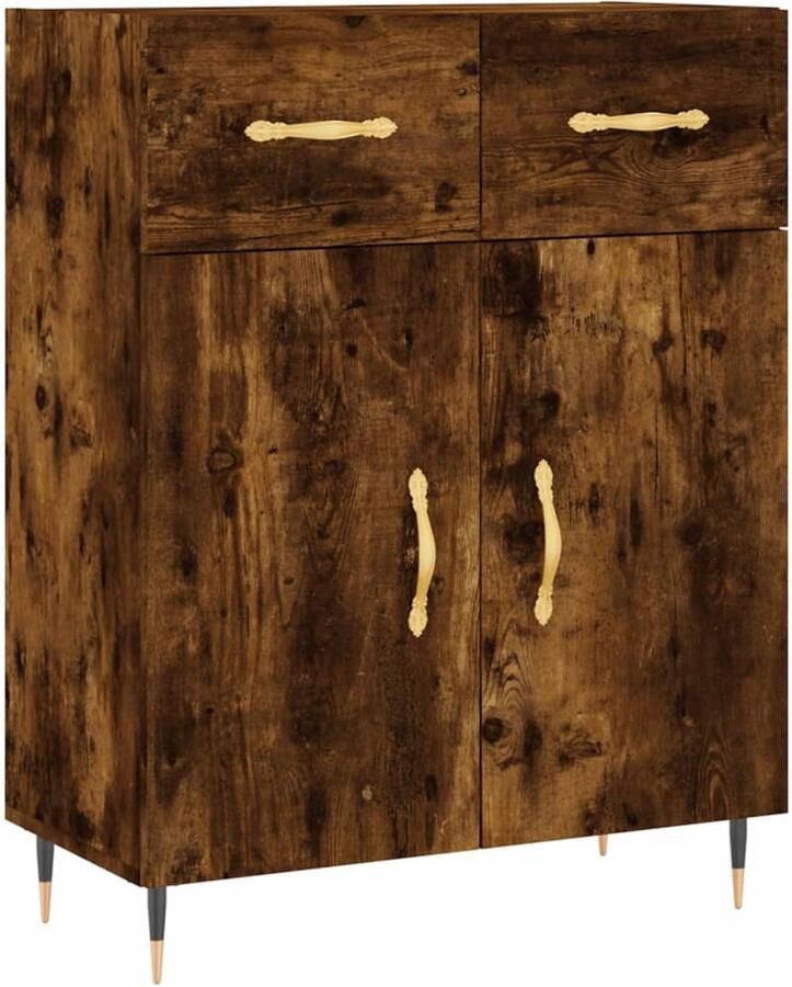 VidaXL Dressoir Gerookt Eiken 69 5x34x90 cm Dressoir Houten Dressoir Modern Dressoir Roestbruine Dressoir Kamermeubilair