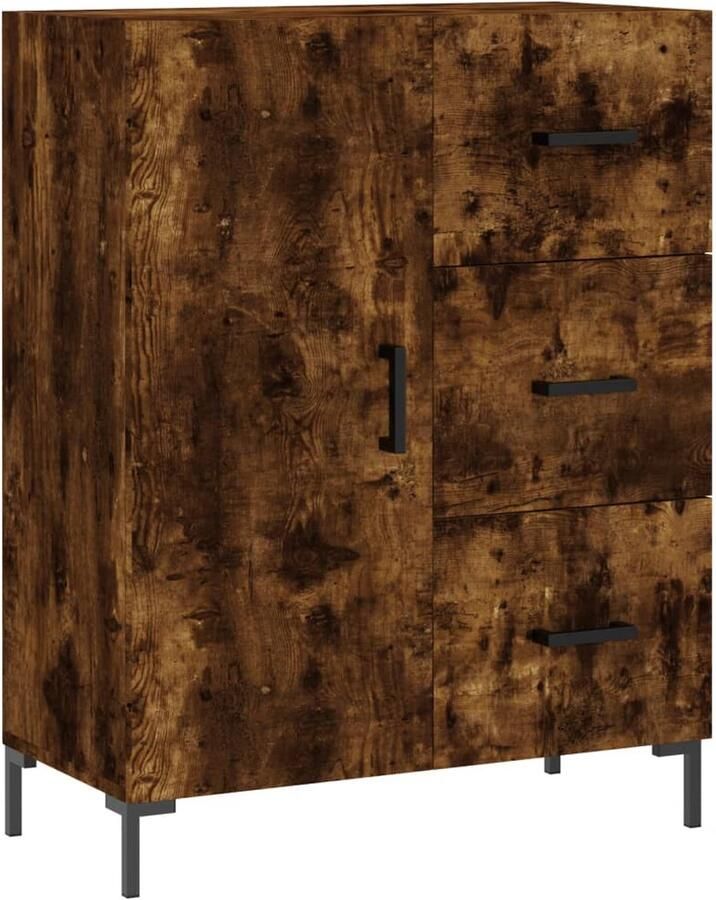 VidaXL Dressoir 69 5x34x90 cm Gerookt Eiken Dressoir Vintage Dresser Houten Dressoir Landelijk Dressoir Opbergkast