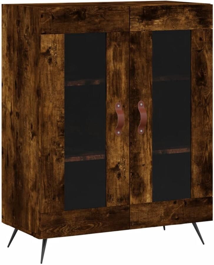 VidaXL Dressoir Gerookt Eiken 69 5x34x90 cm Dressoir Vintage Dressoir Houten Dressoir Klassiek Dressoir Robuust Dressoir