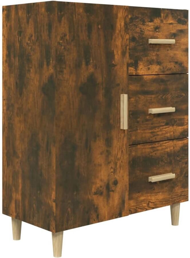 VidaXL Dressoir Hout Gerookt Eiken 69 5x34x90 cm Dressoir Houten Dressoir Gerookte Eiken Meubels Opbergmeubel Salontafel