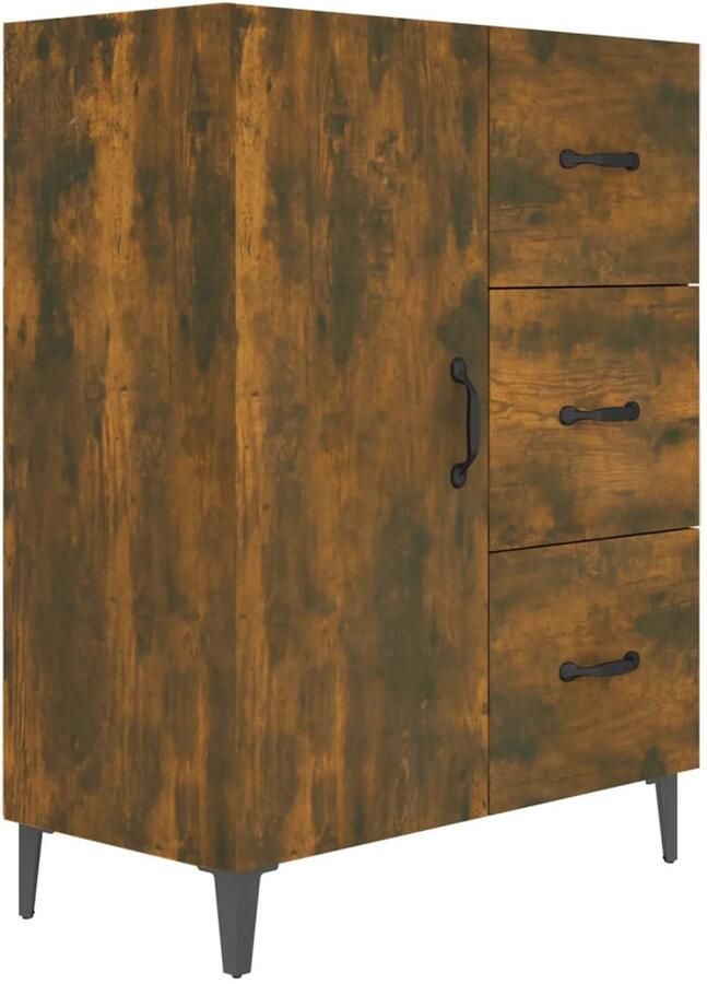 VidaXL Dressoir Gerookt Eiken 69 5x34x90 cm Dressoir Buffetkast Houten Kast Vintage Kast Landelijke Kast - Foto 2