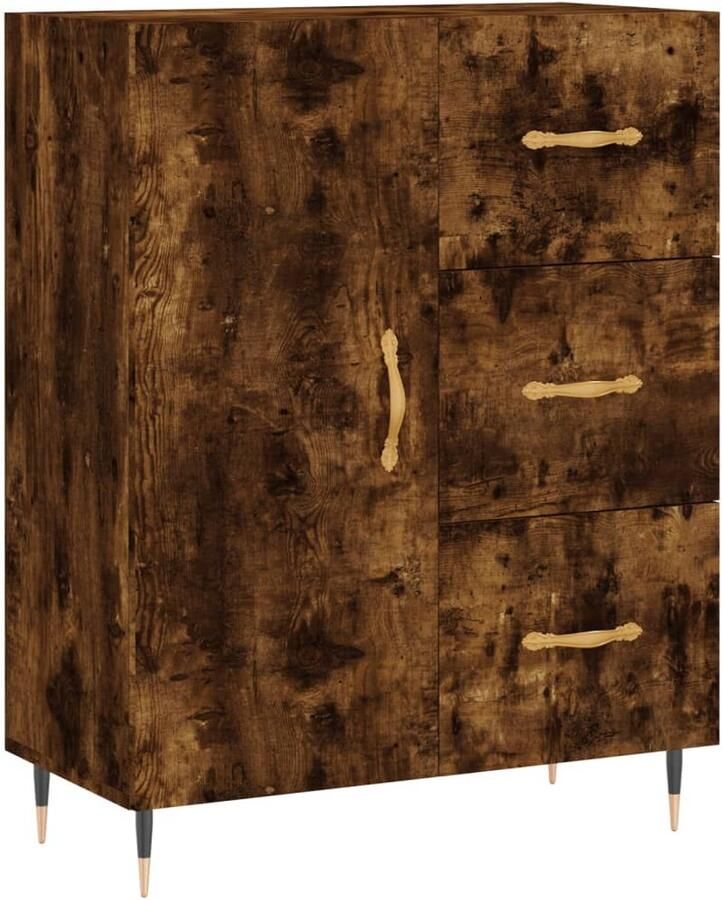 VidaXL Dressoir Gerookt Eiken 69 5x34x90 cm Dressoir Houten Dressoir Vintage Dressoir Landelijke Dressoir Opbergkast