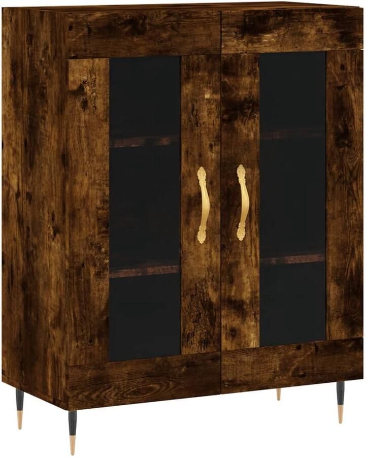 VidaXL Dressoir Bewerkt Hout Gerookt Eiken 69x34x90cm Dressoir Houten Dressoir Vintage Dressoir Landelijk Dressoir Salontafel