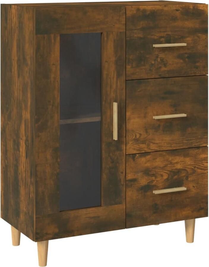 VidaXL Dressoir Gerookt Eiken 69 5x34x90 cm Dressoir Bijzetkast Houten Dressoir Vintage Dressoir Landelijke Dressoir - Foto 2