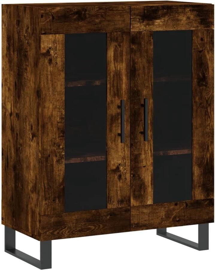 The Living Store Dressoir 69 5x34x90 cm bewerkt hout gerookt eikenkleurig Dressoir Vintage Dressoir Houten Dressoir Landelijk Dressoir Klassieke Kast - Foto 2