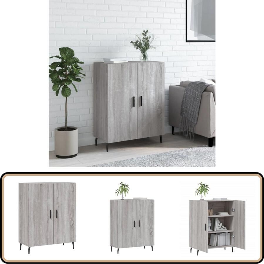 VidaXL Dressoir 69 5x34x90 cm Grijs Sonoma Eiken Dressoir Vintage Dressoir Houten Dressoir Grijze Dressoir Salontafel