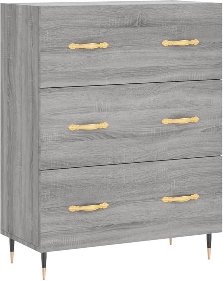 VidaXL Dressoir 69 5x34x90 cm Grijs Sonoma Eiken Dressoir Kast Buffetkast Salontafel Houten Dressoir