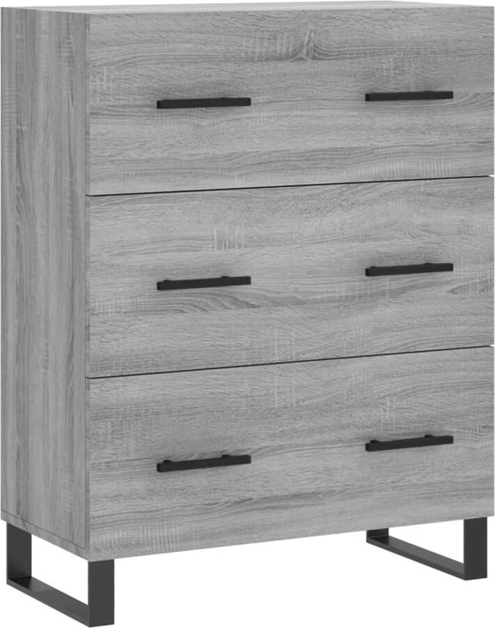VidaXL Dressoir 69 5x34x90 cm Grijs Sonoma Eiken Dressoir Buffetkast Houten Kast Grijze Kast Salontafel - Foto 2