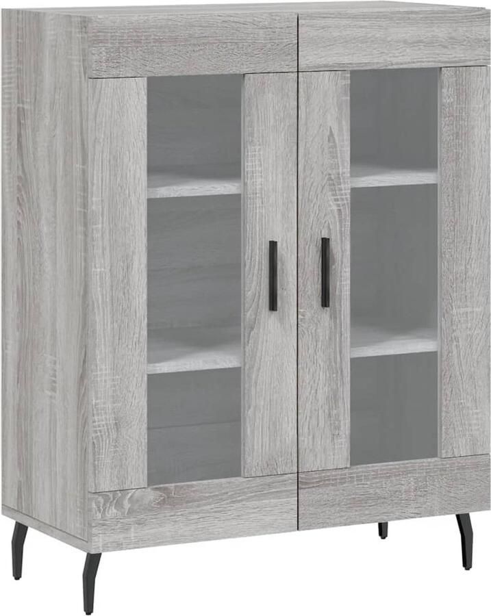 VidaXL Dressoir Grijs Sonoma Eiken 69 5x34x90 cm Dressoir Salontafel Houten Dressoir Grijze Dressoir Vintage Dressoir - Foto 4