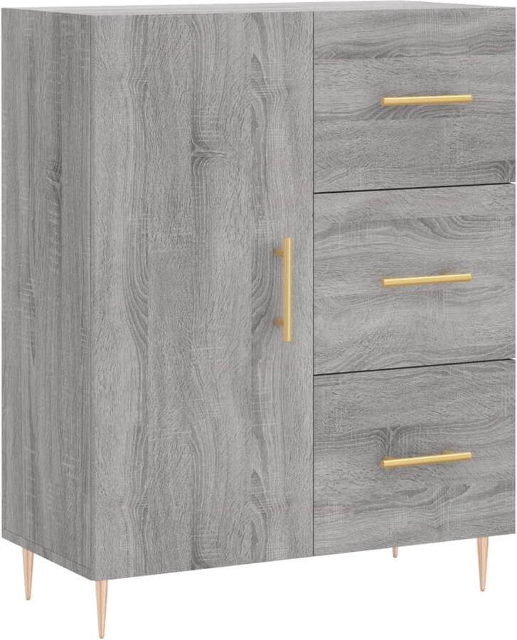 VidaXL Dressoir 69 5x34x90 cm Grijs Sonoma Eik Dressoir Vintage Grijze Dressoirs Houten Dressoir Salontafel Opbergmeubel