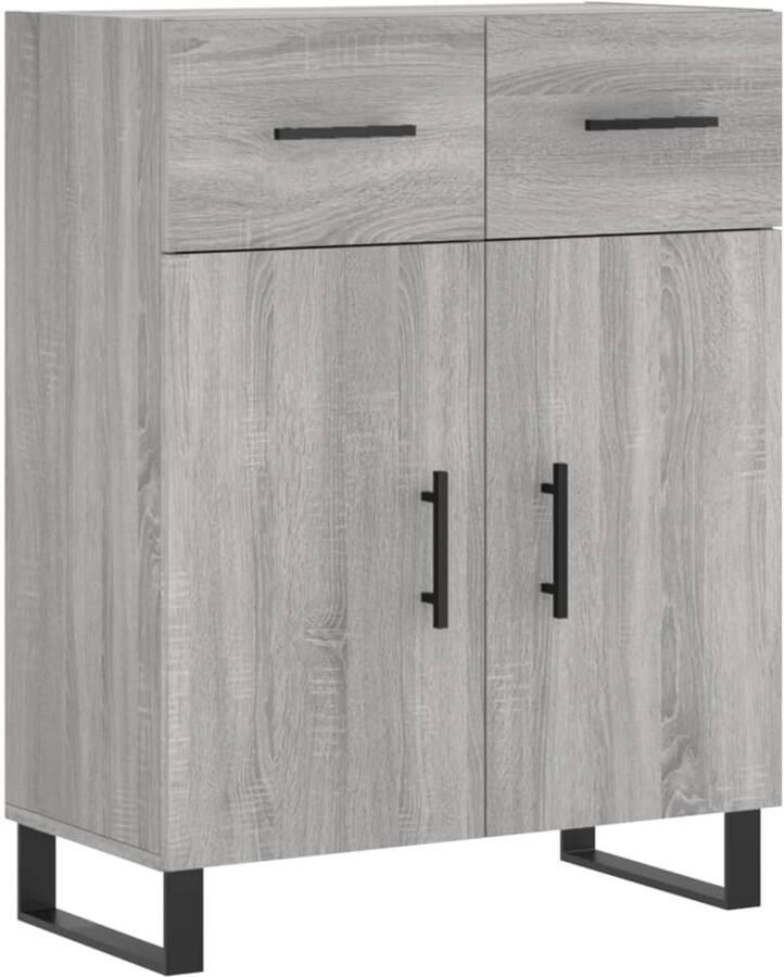 VidaXL Dressoir 69 5x34x90 cm Grijs Sonoma Eiken Dressoir Commode Kast Houten Dressoir Grijze Dressoir - Foto 2
